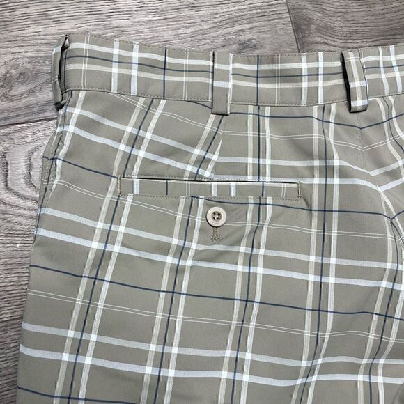 Nike Golf Shorts Mens 36 Beige Plaid Performance Dri Fit Sports Moisture Wicking - Picture 5 of 9